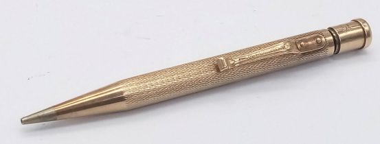 A HALLMARKED 9K GOLD PURSE PEN . 18gms 10cms 16519