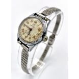 A Vintage Ingersoll 1005 Model Mechanical Watch. Stainless steel bracelet and case - 25mm. Aged