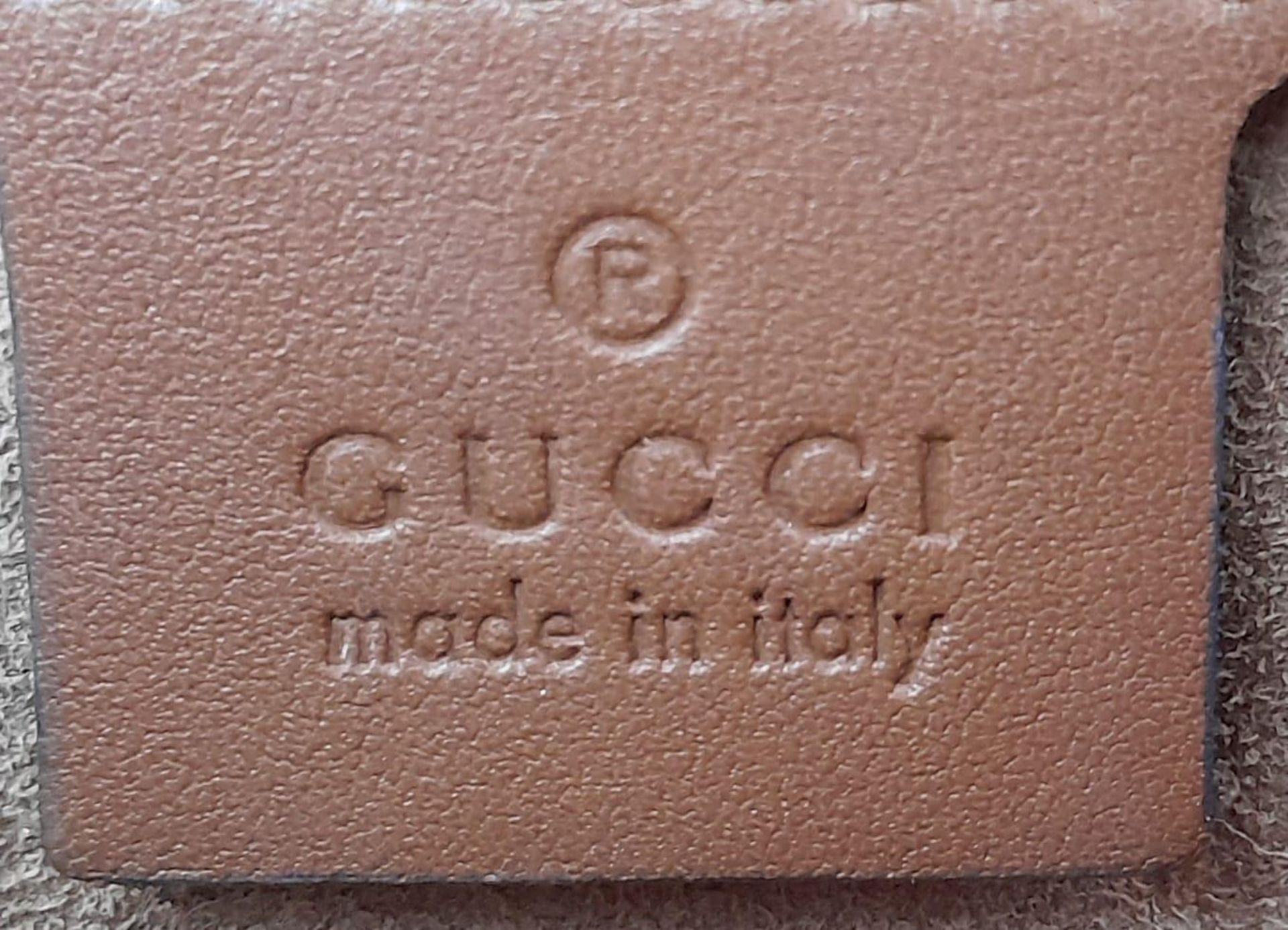 A Gucci GG padlock medium shoulder bag, gold tone hardware, brown suede leather interior. Size - Image 9 of 11