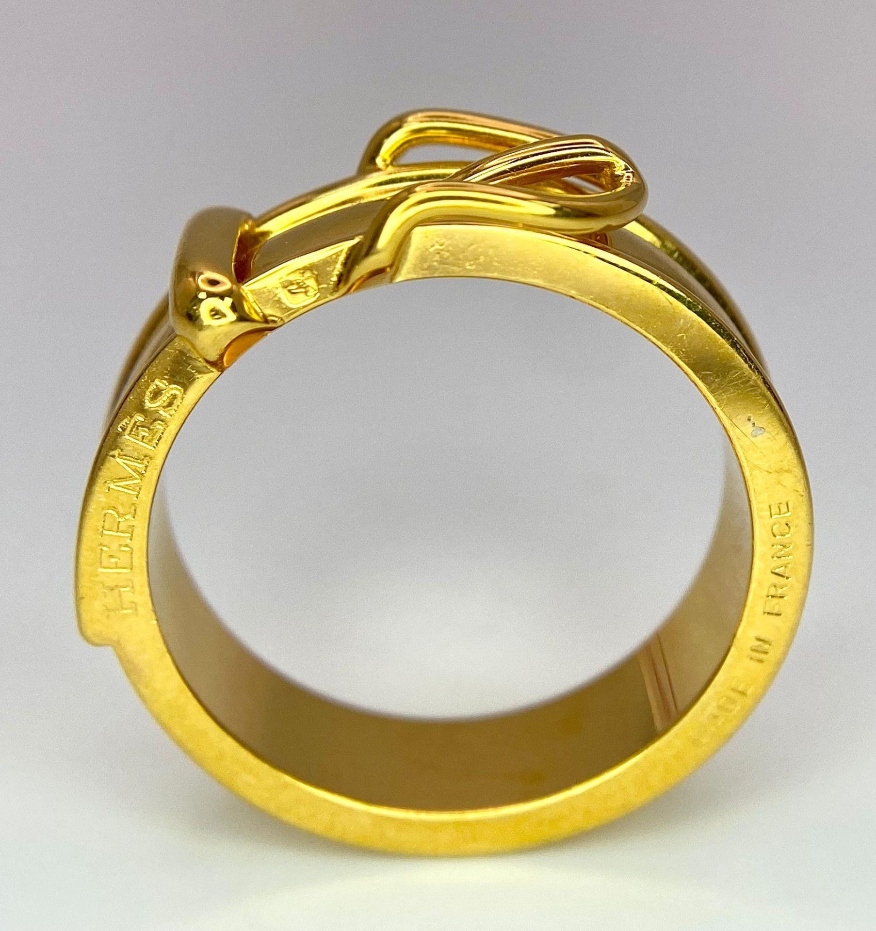 A Gold Plated Hermes Designer Belt Buckle Ring. Size S. - Image 6 of 8