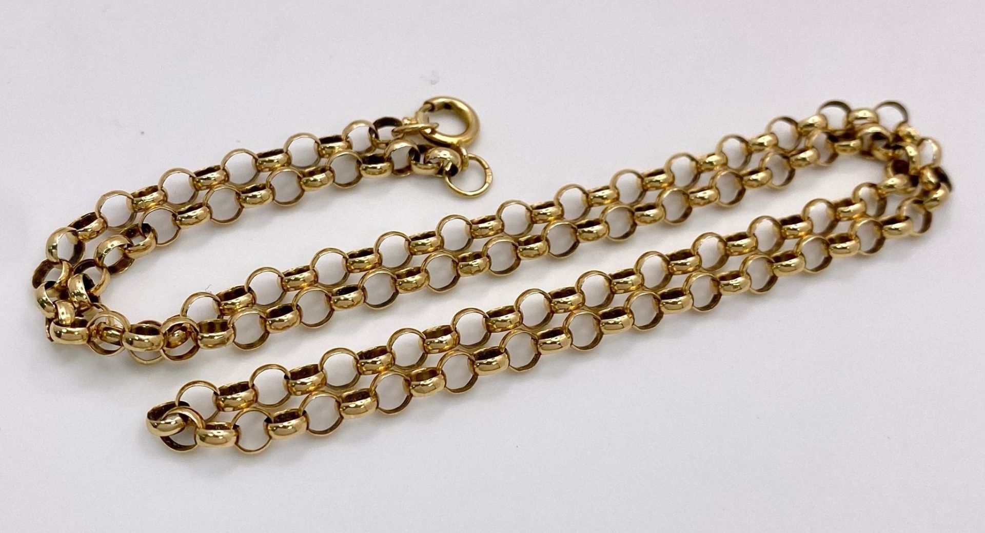 A 14K Yellow Gold Belcher Link Necklace. 52cm length. 11.66g weight. - Bild 4 aus 5