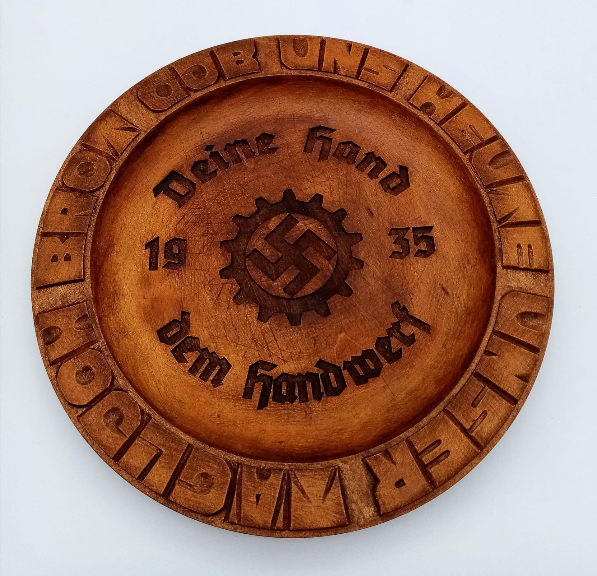 1935 Dated German RAD (labour corps) Bread Platter “Your Hand to the Craft”
