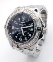 A Breitling SuperOcean Automatic Gents Watch. Stainless steel bracelet and case - 42mm. 40 Diamond