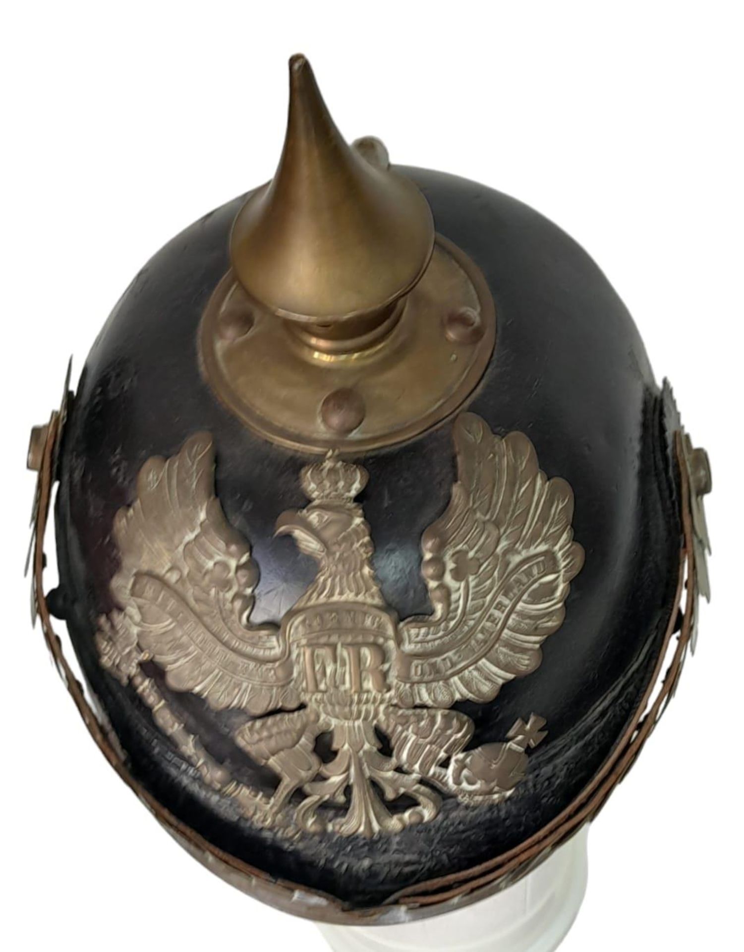 WW1 Prussian Nco’s Pickelhaube Spiked Helmet. - Image 3 of 6