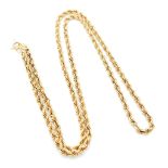 A 45cms rope twist neck chain in 9k gold .3.6gms
