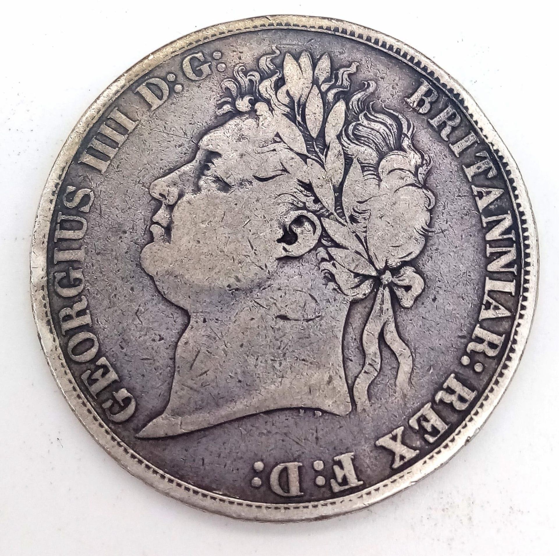 A GEORGE III SILVER CROWN DATED 1821 - Image 2 of 3