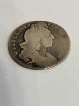 William III (William of Orange ruled 1689 - 1702) SILVER SIXPENCE in worn/poor condition.