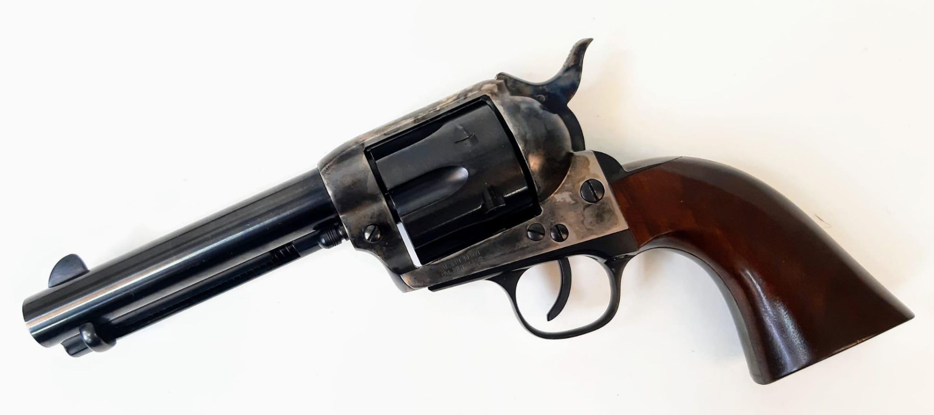 A Deactivated Uberti Reproduction Colt Peacemaker Gun. This Italian made .22 calibre revolver