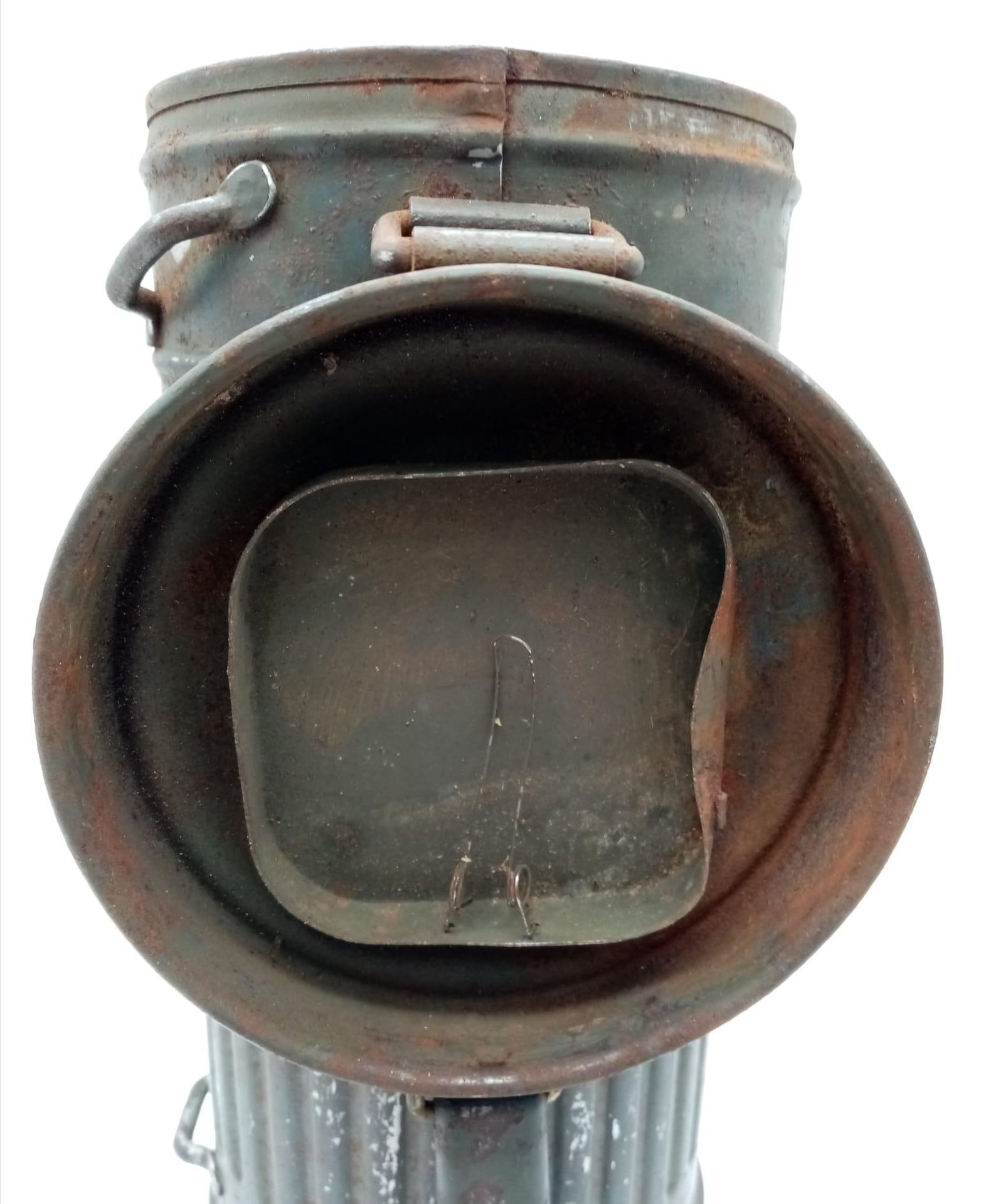 WW2 German Medics Gas Mask Canister with the soldier’s name on the bottom. Medics would often use - Image 6 of 8