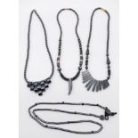 Four Different Style Hematite Necklaces. 3 x 42cm. 1 x 58cm.