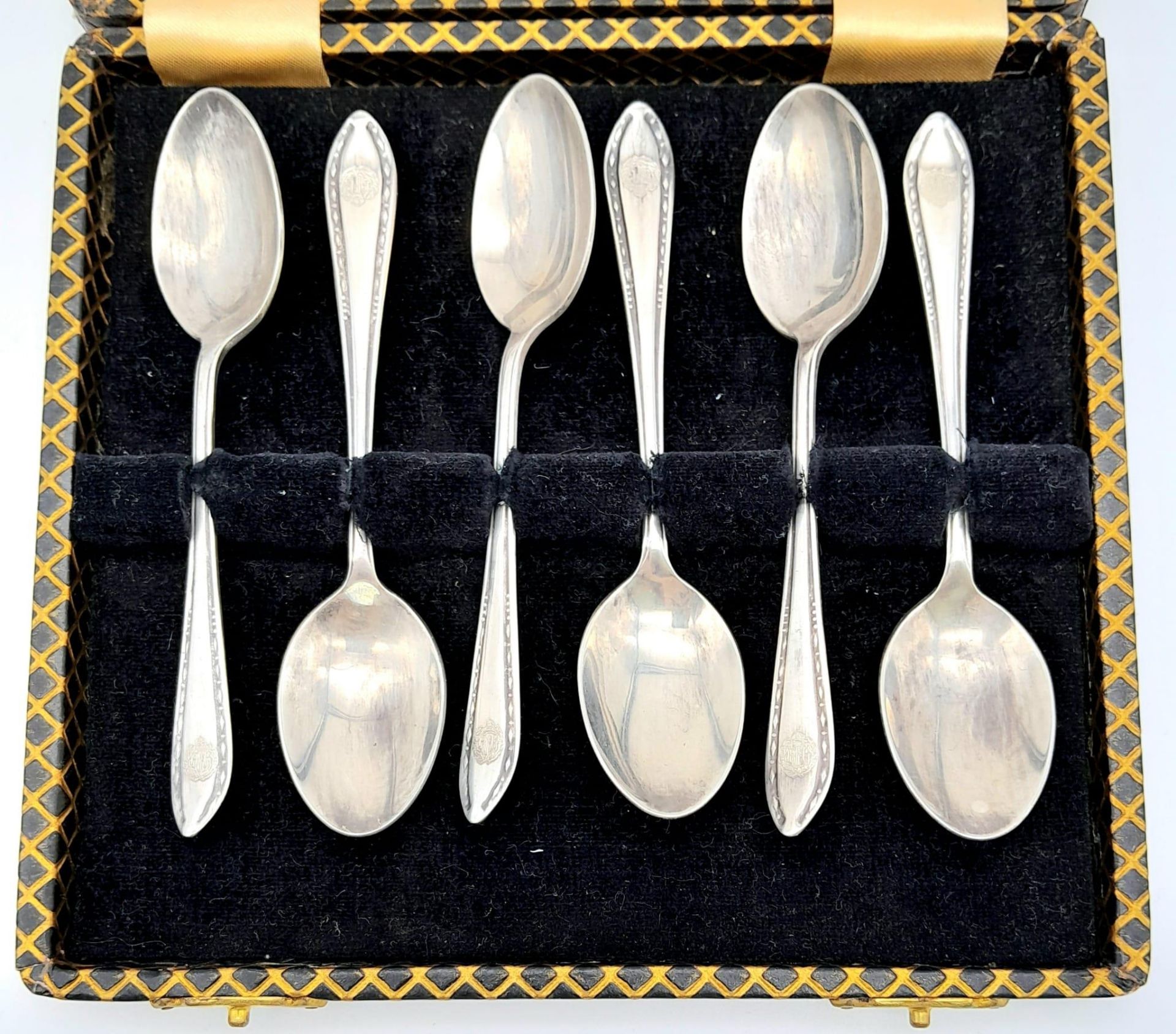 Set of 6 Royal Flying Corps Silver Plated Teaspoons in original case.