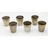 6 x Silver Plated German Gebirgsjäger Division (Mountain Troops) Schnapps Cups.