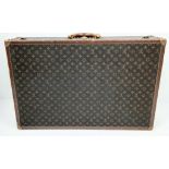 A Vintage Louis Vuitton Bisten 80 Trunk. Famous Monogram Leather With Gold Tone Hardware. Size