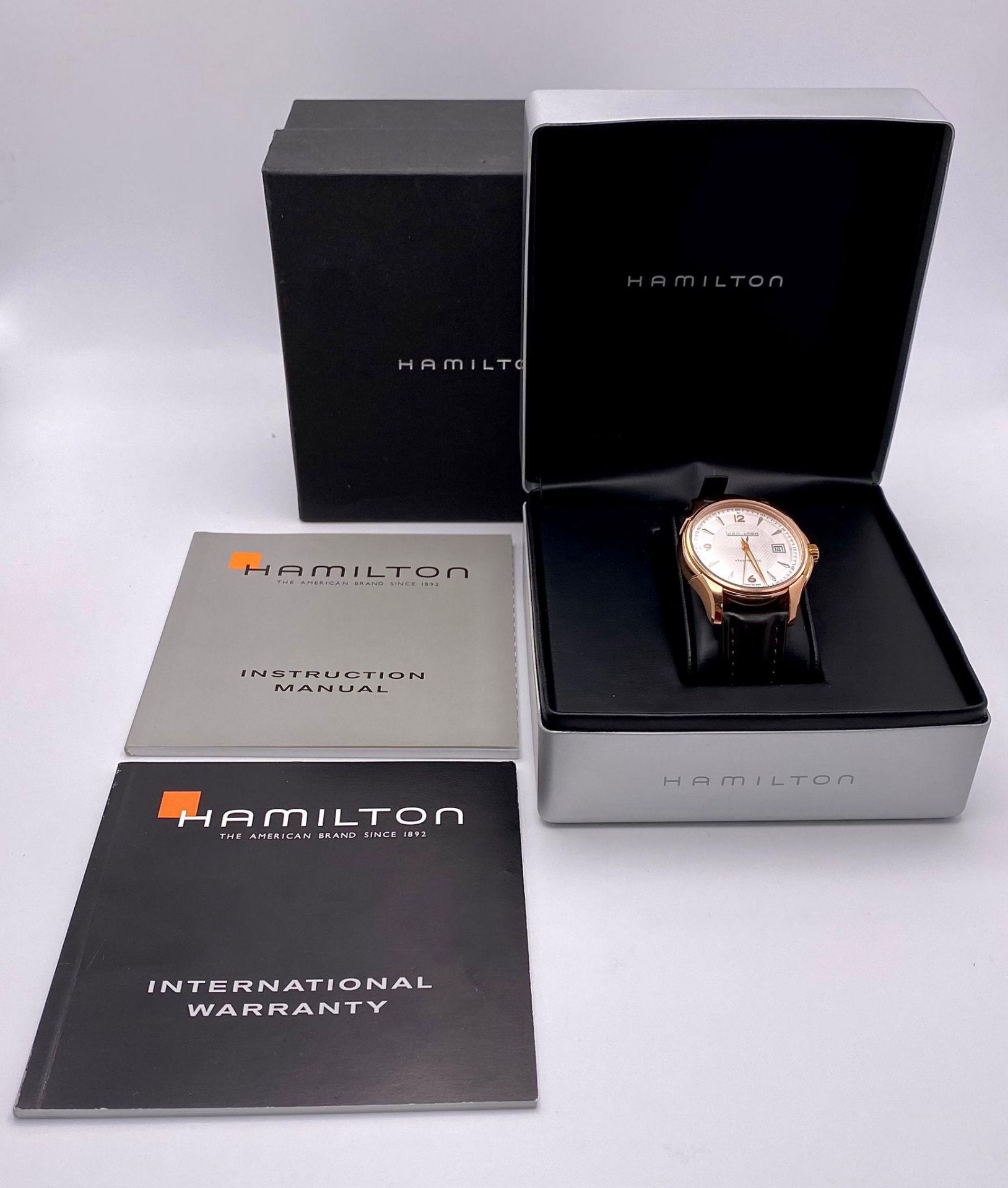 An Excellent Condition Hamilton Viewmatic Jazzmaster Rose Gold Plated Automatic Date Watch Model - Image 9 of 9