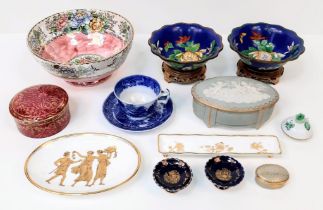 An Eclectic Mix of Vintage/Antique Ceramics, Metals and Wood decorative bowls, dishes etc. Some