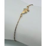 An Alex Monroe Little Fern Leaf Bracelet, Sterling Silver with Gold Plate, Length 16.5 cm - 19.5 cm.