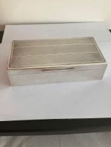 Vintage SILVER CIGARETTE BOX With clear hallmark for S J R, London 1973. Beautiful Engine turned
