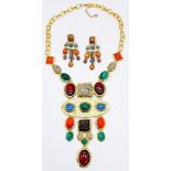 A necklace and earrings set inspired by Empress Theodora (490-548 A.D.), one of the most powerful