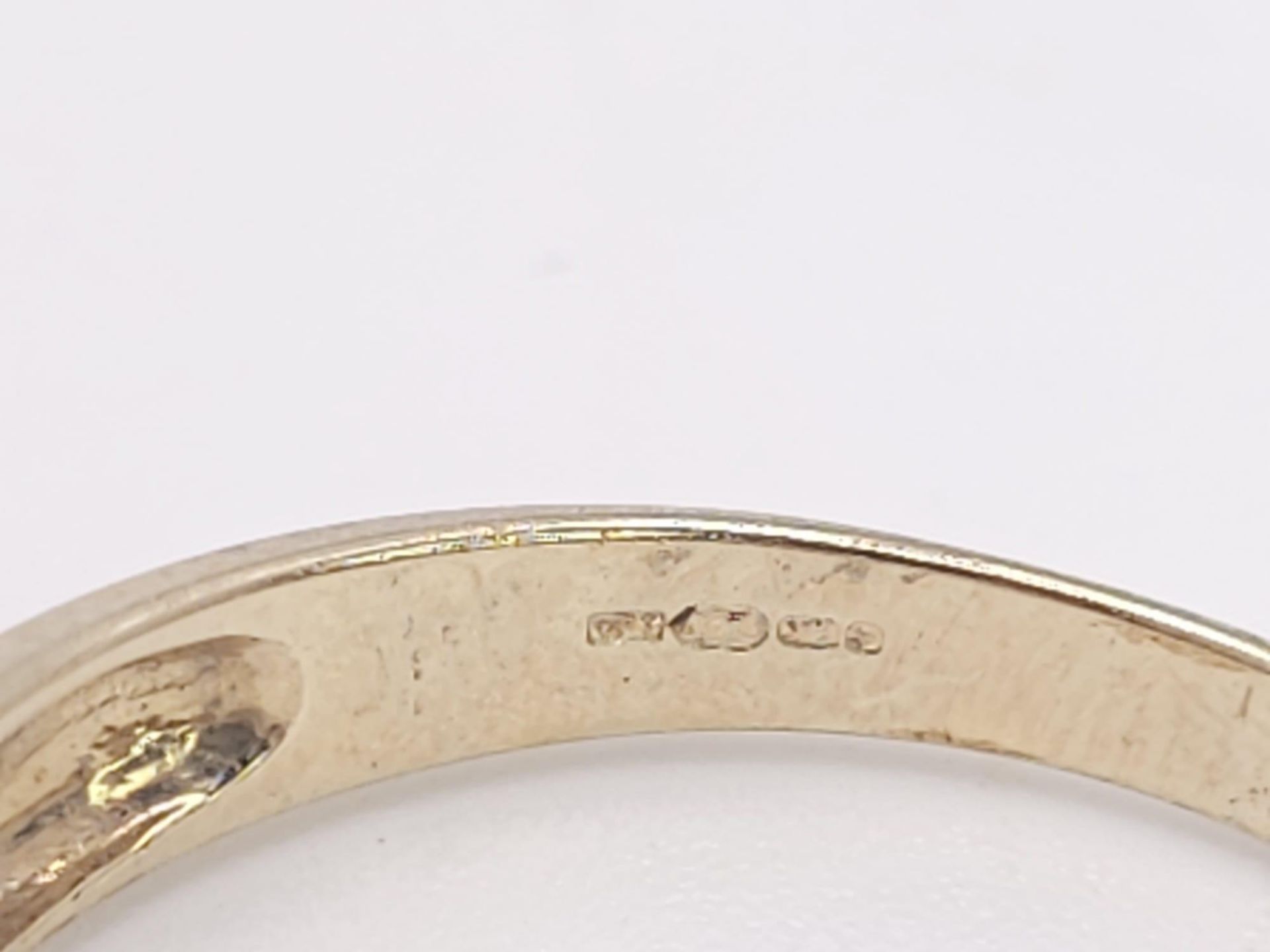 A 9K Yellow Gold and Diamond Half-Eternity Ring. 0.22ctw. 2.3g total weight. Size P. - Bild 5 aus 7
