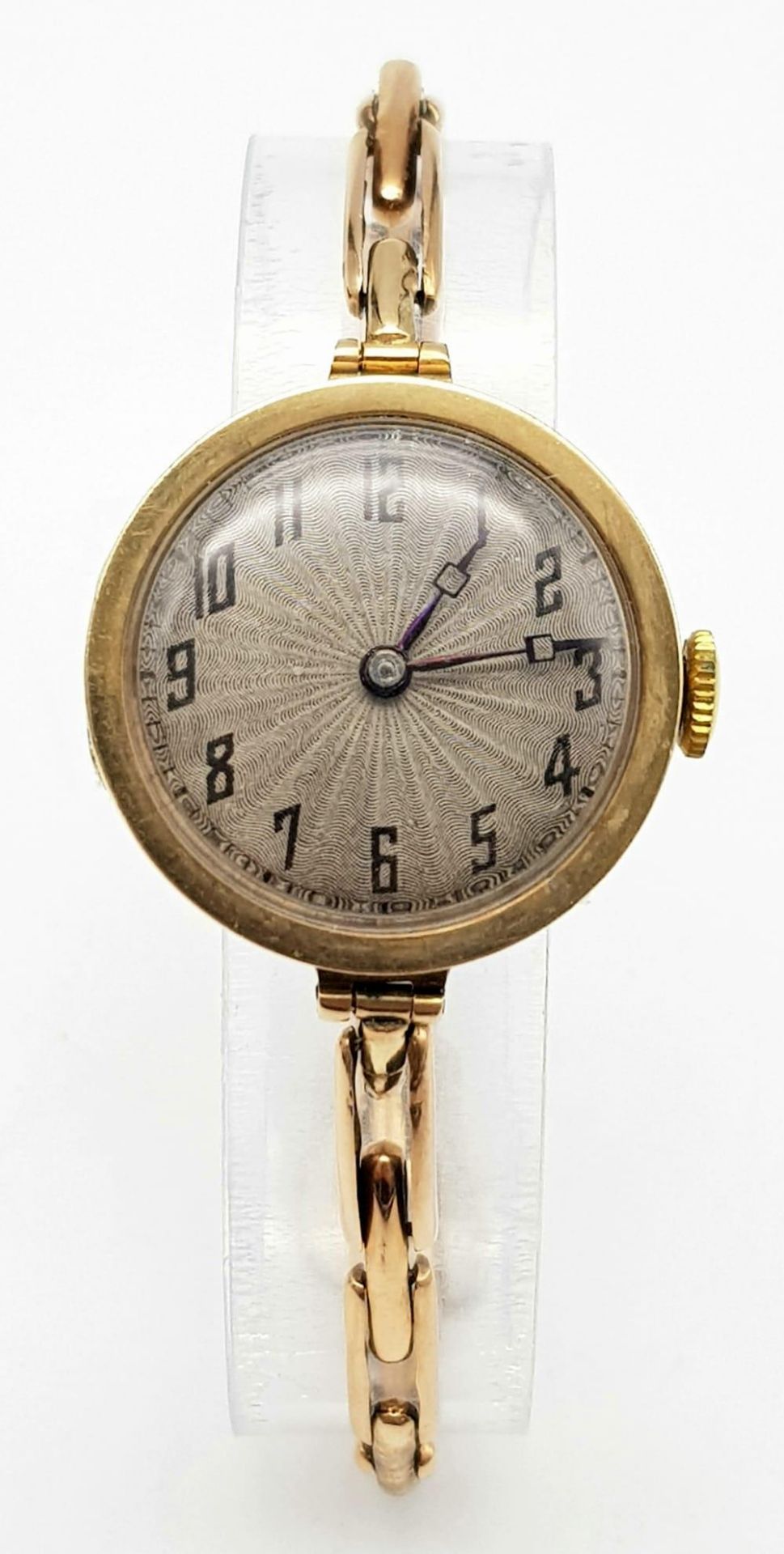 An antique, 9 K rose gold UNICORN watch with spring loaded adjustable bracelet. Swiss made, 15 - Bild 2 aus 8