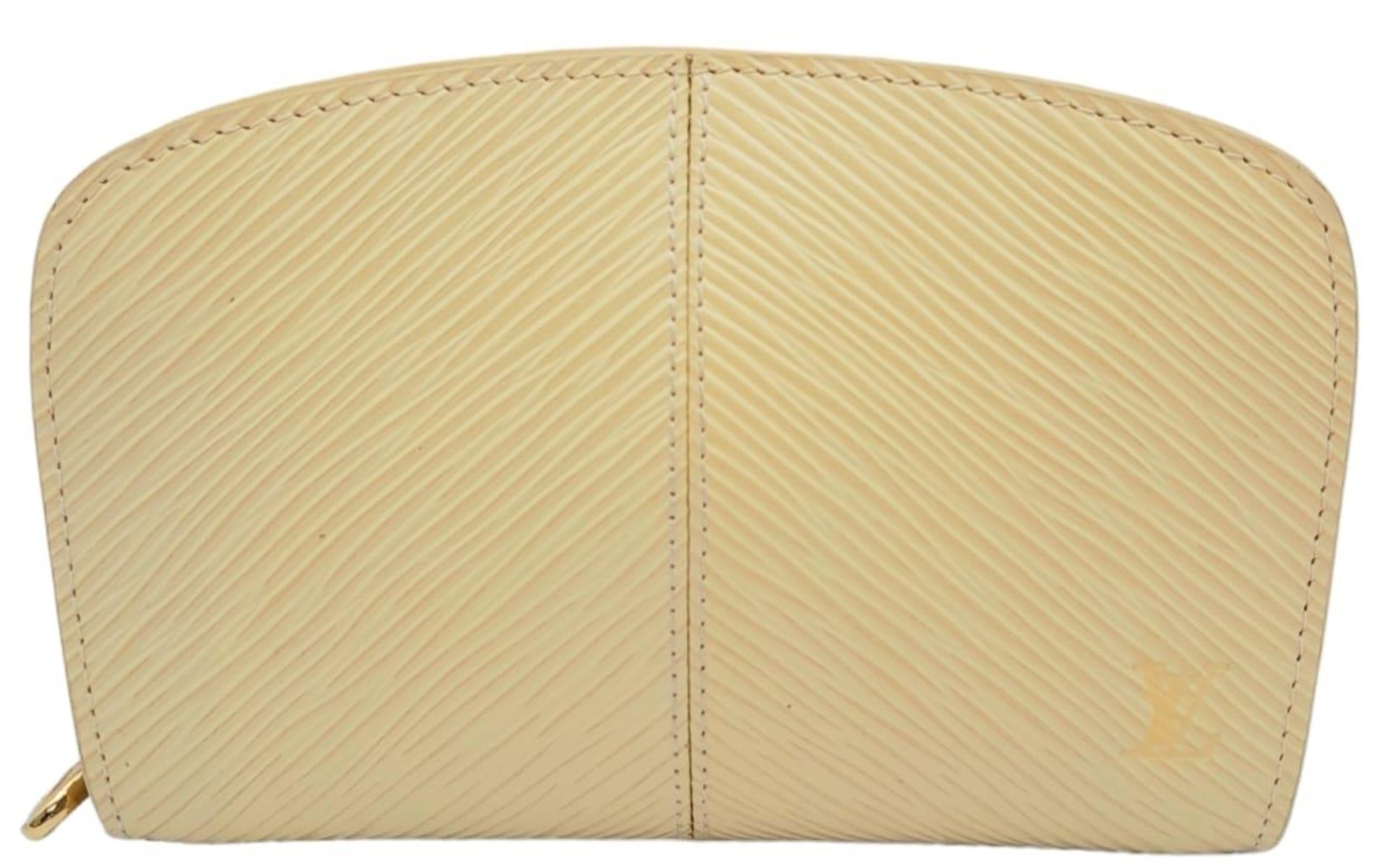 A Louis Vuitton Vanilla Wallet. Epi leather exterior gold-toned hardware and zipped top closure.