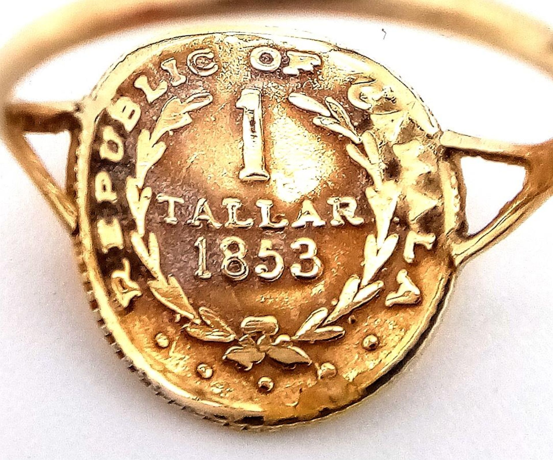 9K YELLOW GOLD COIN RING, WEIGHT 1.2G SIZE K - Image 5 of 5