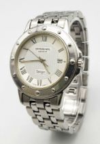 A stainless steel REYMOND WEIL, TANGO gents watch, Case: 36 mm, cream coloured dial with steel