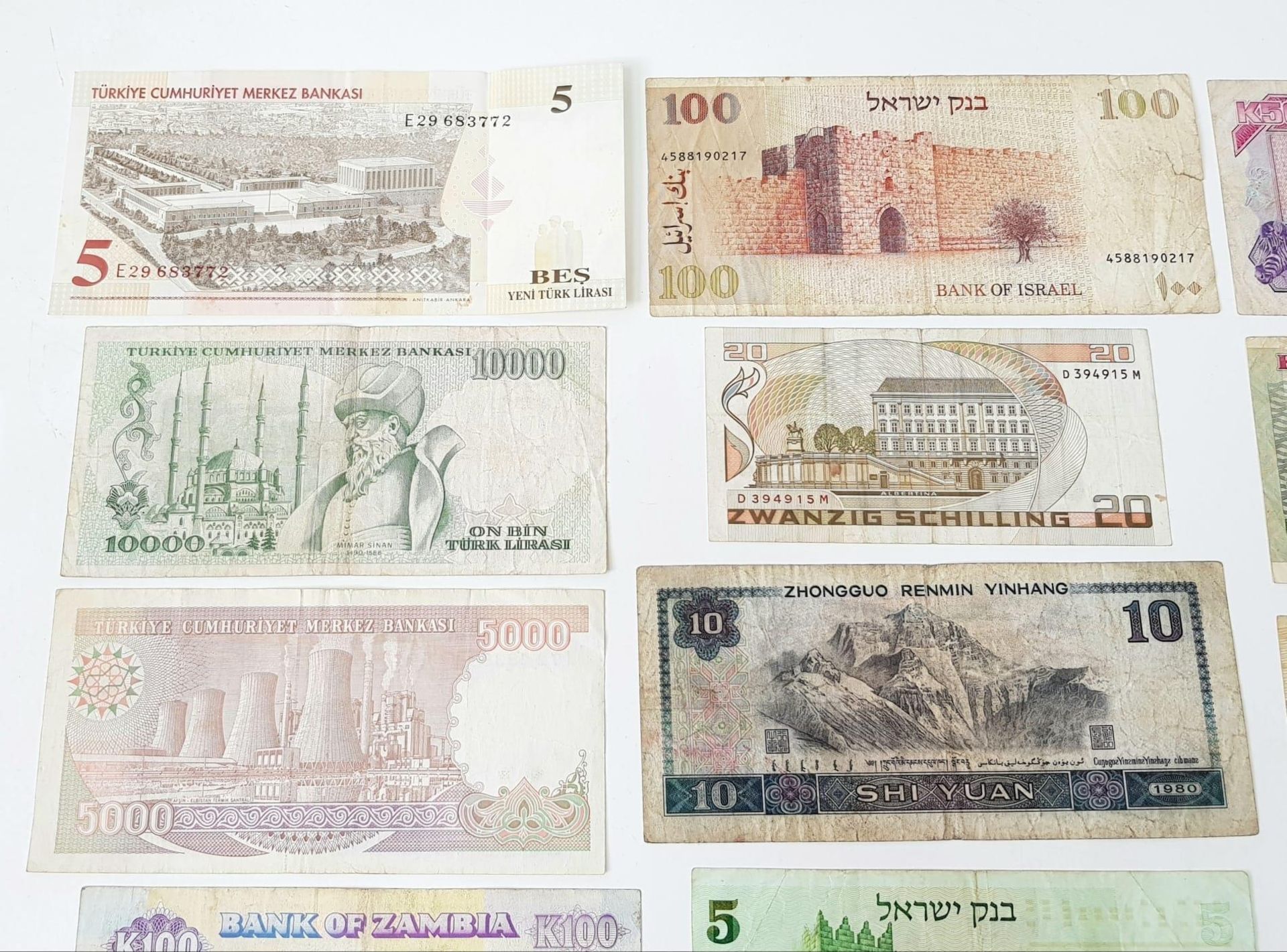A Small Collection of 15 Foreign Bank Notes. Different grades. - Image 6 of 10