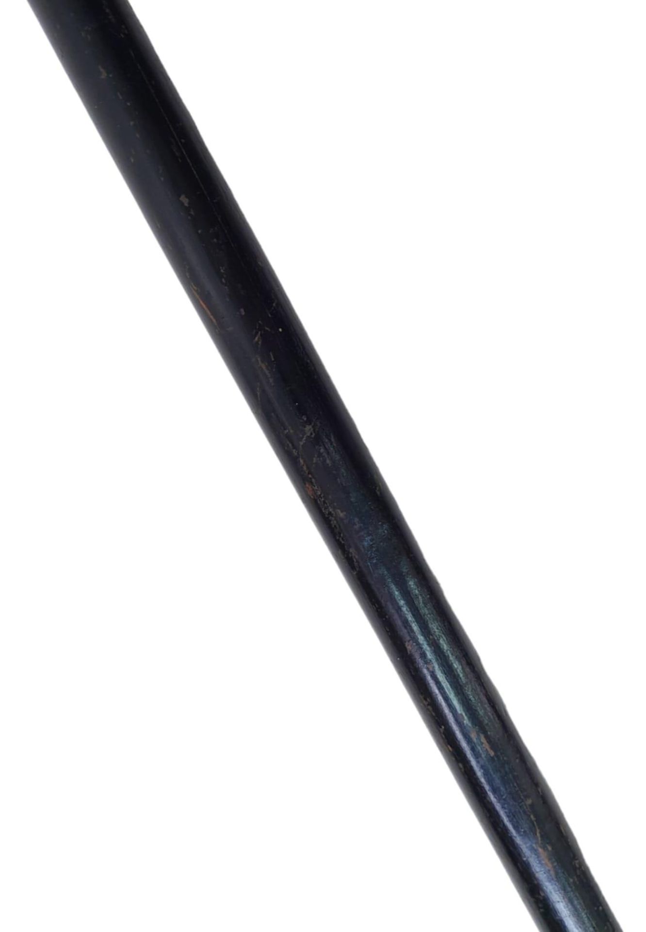 An early Bone Inlaid Brass and Hardwood Sword Stick. 92cm Length. - Image 5 of 7