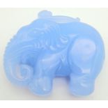 A Sky Blue Jade Decorative Elephant Pendant. 5cm x 4cm.