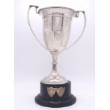 A Sterling Silver Two Handled Trophy Cup - Given to the yearly winner of The Christy Cup Challenge