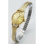 A Stylish Vintage Longines Ladies Watch. Expandable gold plated bracelet, case - 21mm. Champagne