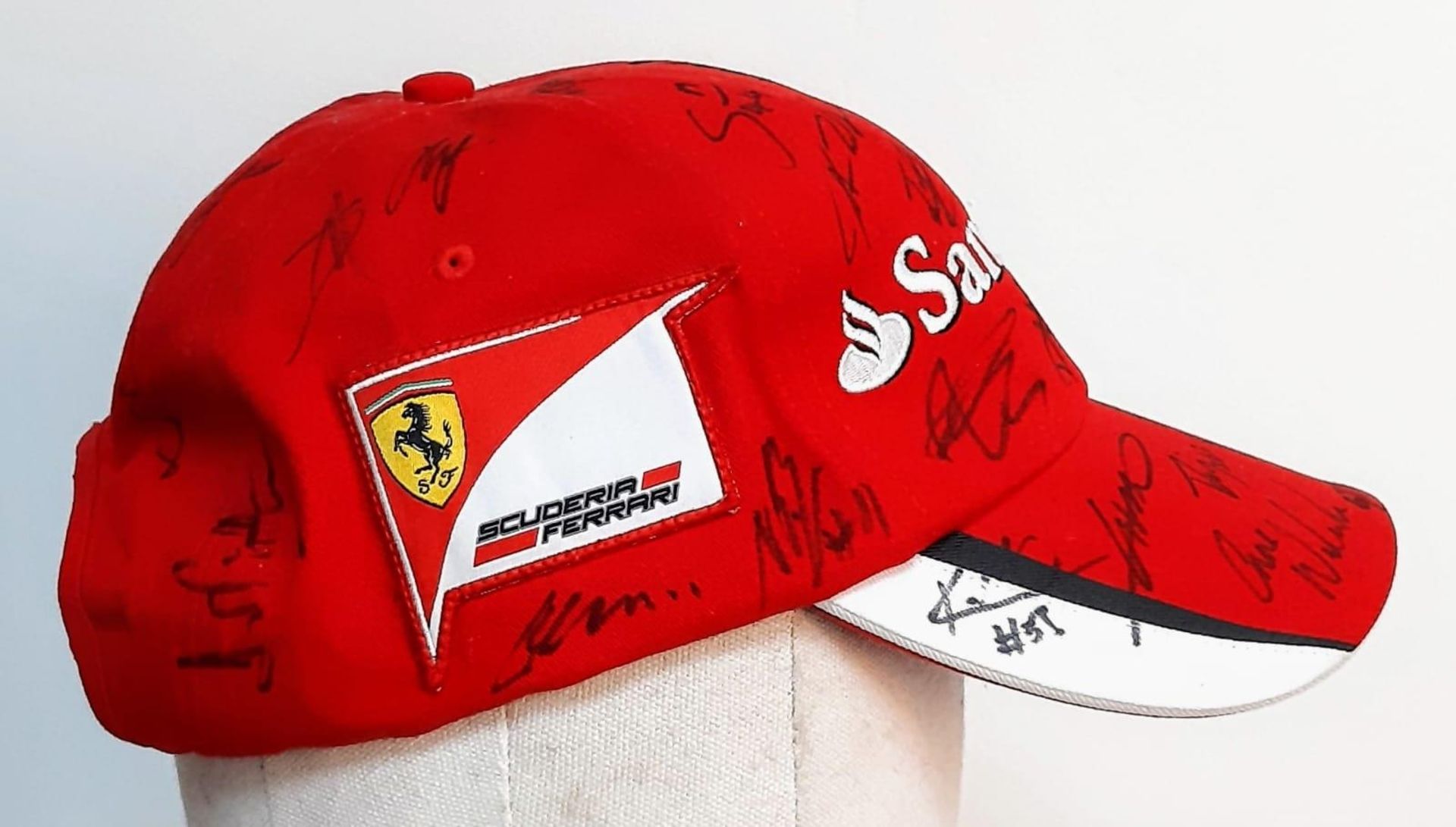 An Official Ferrari Team Cap - Over 20 signatures including Ferrari drivers and team principals. - Image 4 of 14