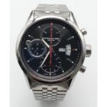 A Raymond Weil Automatic Chronograph Gents Watch. Stainless steel bracelet and case - 43mm. Black