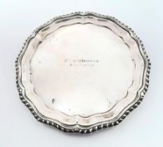 A Small Sterling Silver Pedestal Salver Dish. From the Broadstairs to the Schneiders - 1926.