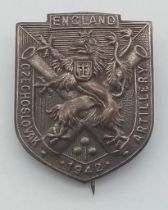 WW2 Free Czechoslovak Artillery in England Lapel Badge Dated 1942. Scarce original Wartime period