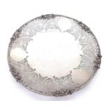 A Vintage Sterling Silver Pierced and Ornate Decorative Fruit Bowl. 27cm diameter. Hallmarks for