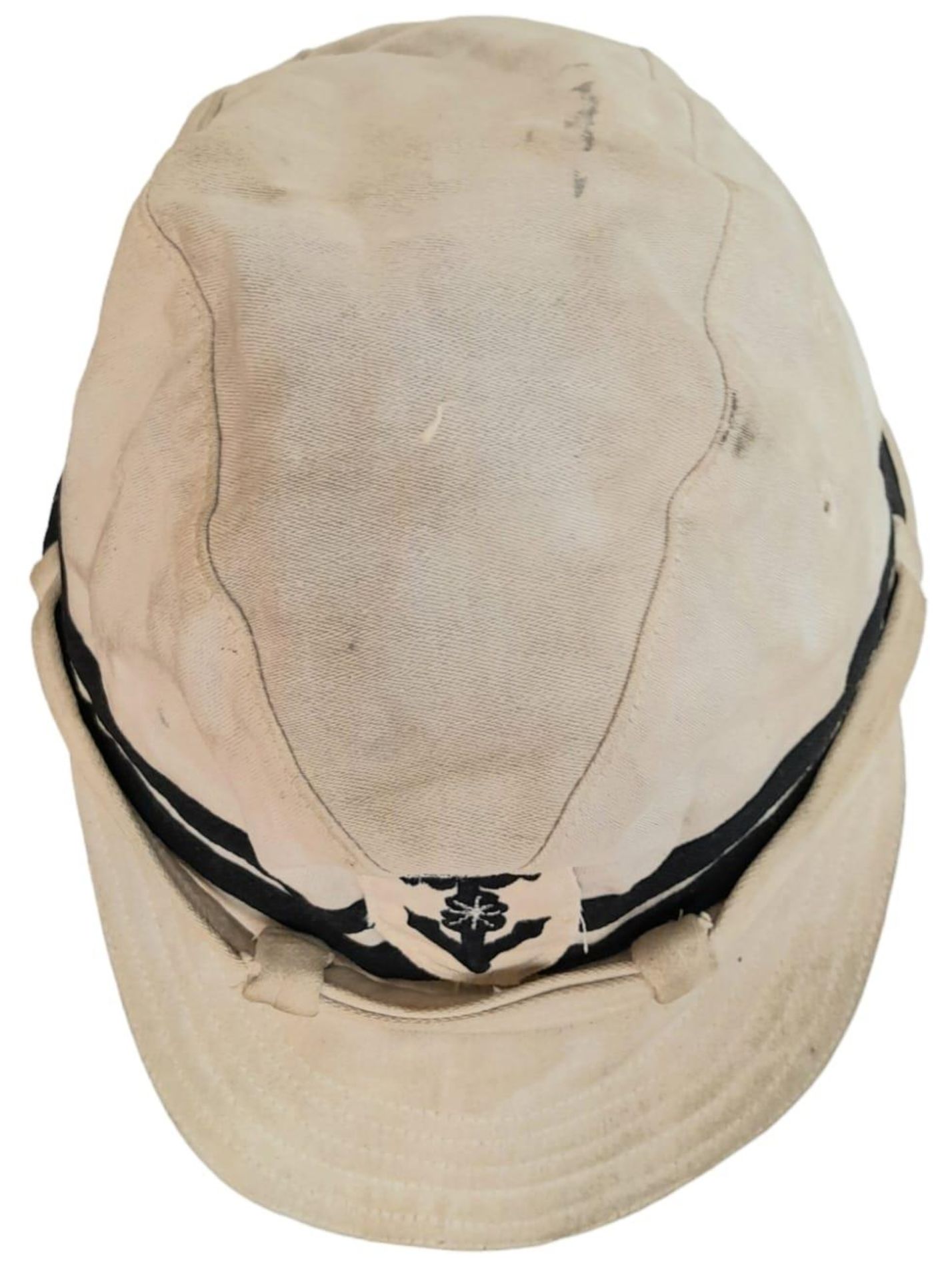 WW2 Japanese Naval Officers Tropical Shore Cap. - Image 3 of 5