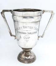 A Vintage Sterling Silver Two Handled Trophy - Awarded for the Gymkhana Challenge which incorporated