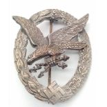 WW2 German Luftwaffe Air Gunner & Flight Engineers Badge. Un-marked.
