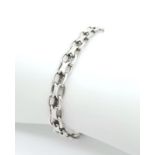 A 925 silver oval interlock link bracelet. Total weight 10.4G. Total length 20cm.