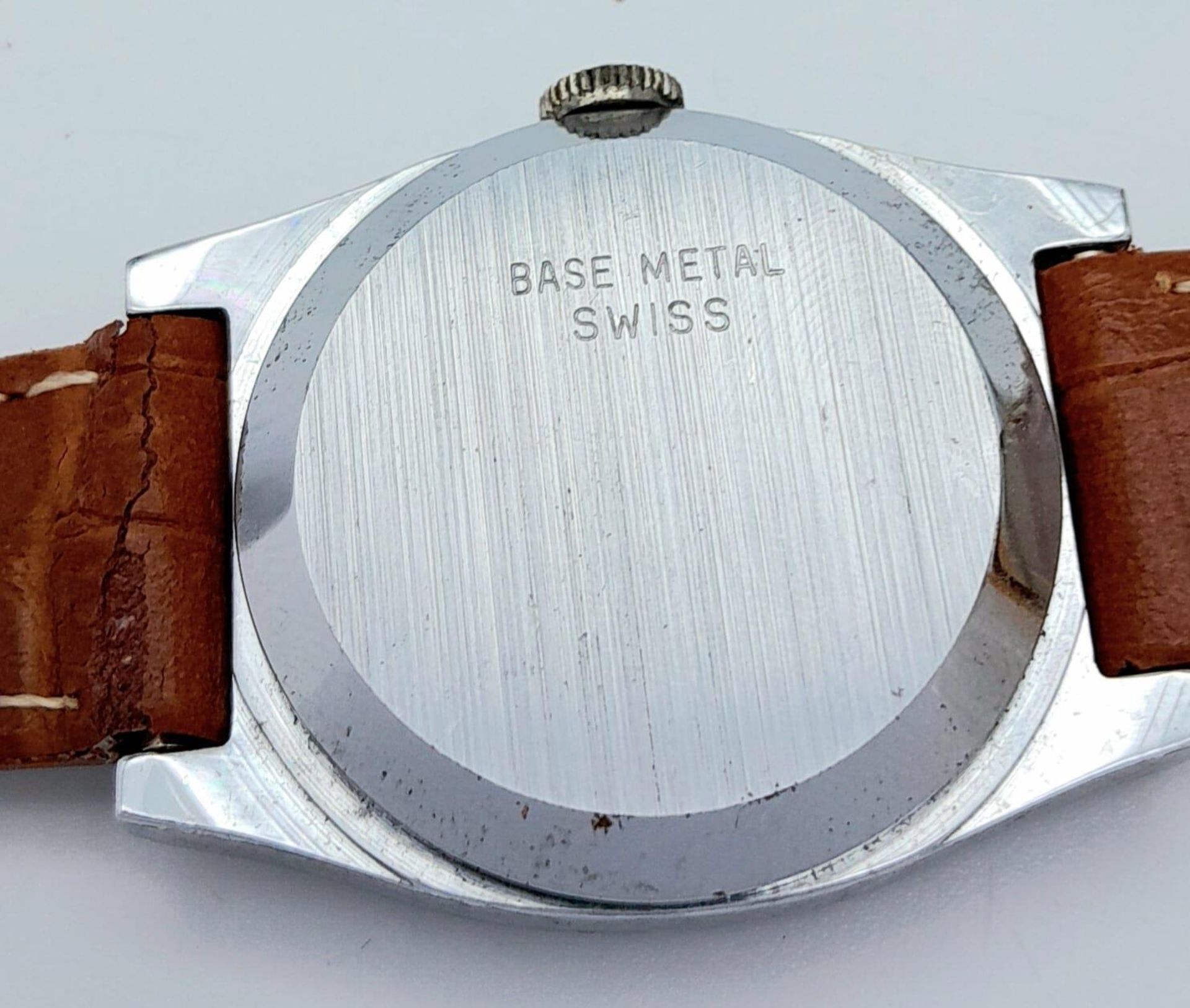 An Vintage Endura Mechanical Tank Ladies Watch. Brown leather strap. Stainless steel case - 28mm. - Bild 6 aus 7