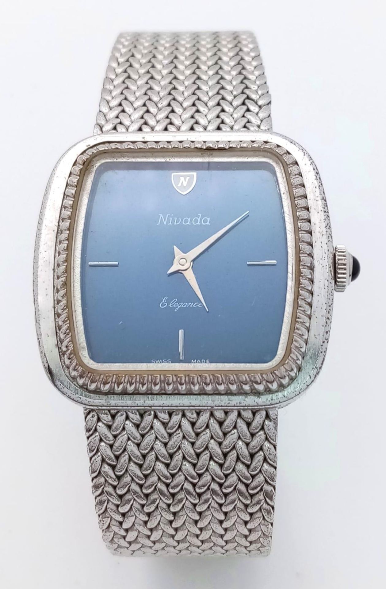 A Vintage Nivada Elegance Ladies Dress Watch. Stainless steel bracelet and case - 32mm. Blue dial. - Image 2 of 4