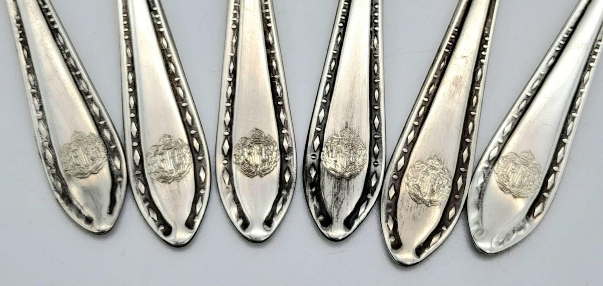 Set of 6 Royal Flying Corps Silver Plated Teaspoons in original case. - Image 4 of 5
