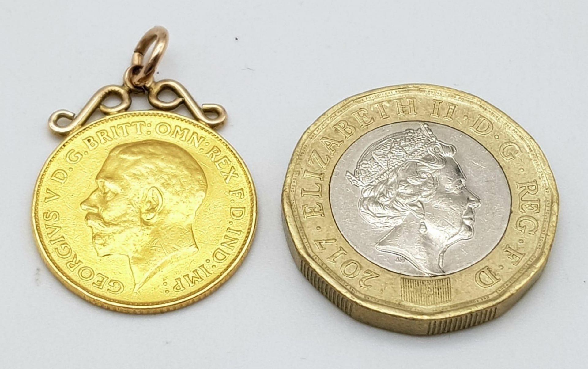 A 1912 King George V half sovereign pendant, total weight: 4.4 g - Image 4 of 4