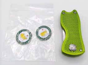 A Masters Golf Branded Putting Green "Flick Tool" Repair Kit - Comes with two commemorative