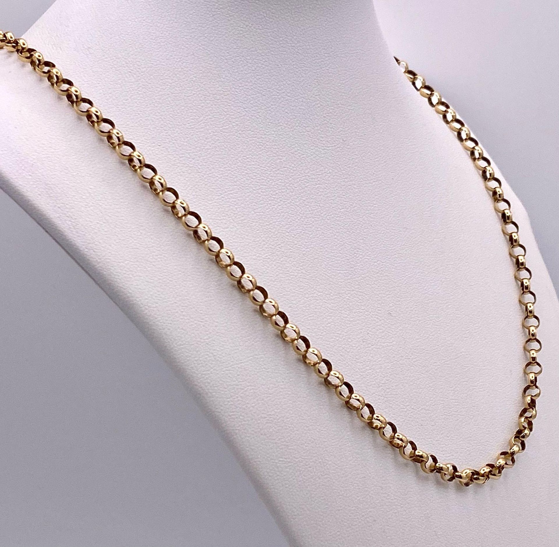 A 14K Yellow Gold Belcher Link Necklace. 52cm length. 11.66g weight. - Bild 3 aus 5