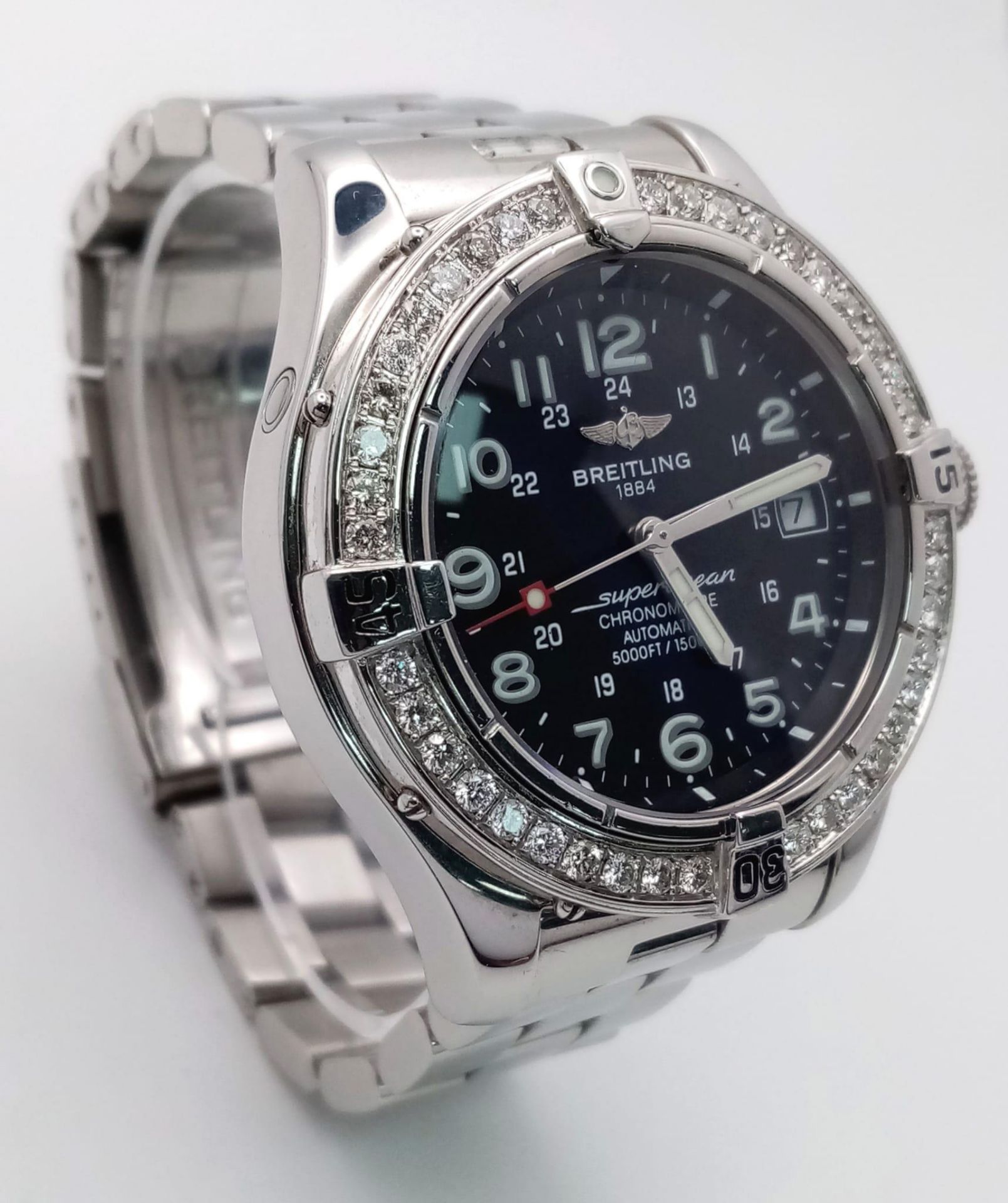 A Breitling SuperOcean Automatic Gents Watch. Stainless steel bracelet and case - 42mm. 40 Diamond - Image 3 of 9