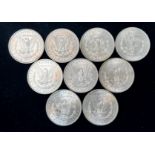 A Collection of Nine Silver One Dollar Coins - 1878, 79, 82, 84, 85, 86, 87, 88 and 98. Please see