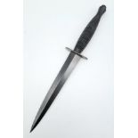 A Fairbairn Sykes Design Commando Dagger by Wright and Son, Sheffield. 29cm Length in Leather